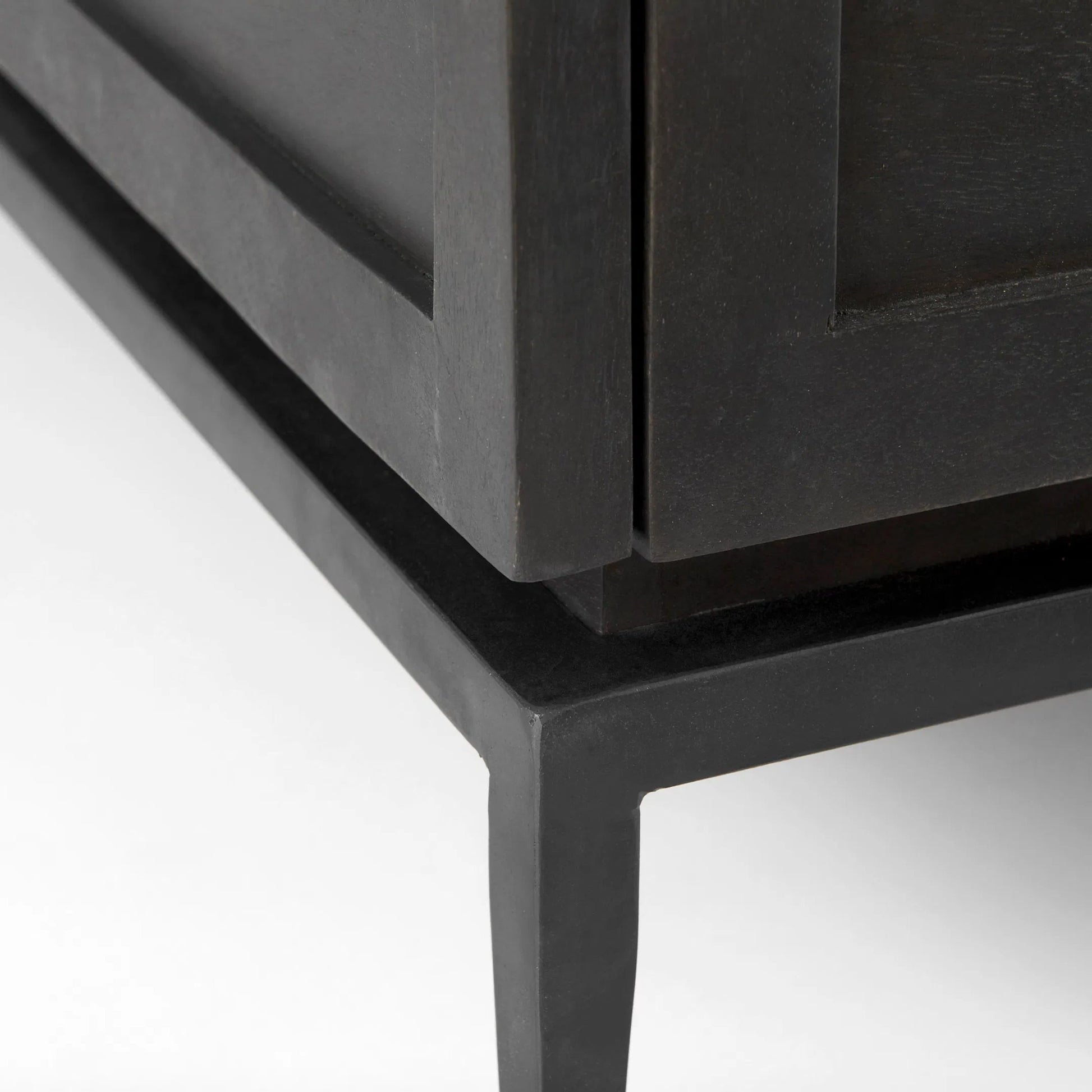 Divina Accent Cabinet by Mercana in black. Made from solid wood in a modern style.