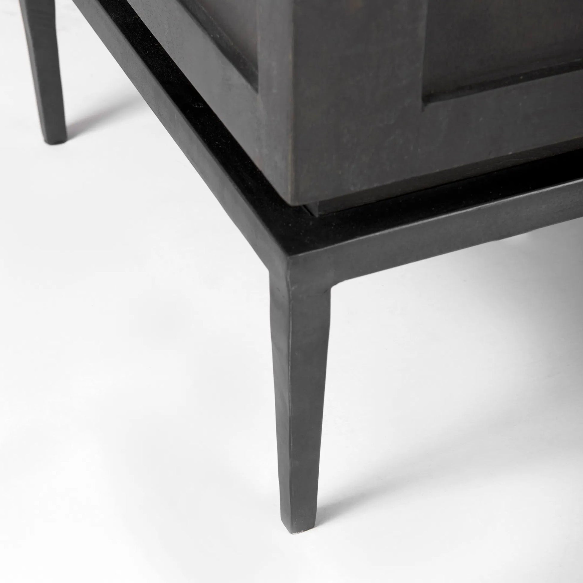 Divina Accent Cabinet by Mercana in black. Made from solid wood in a modern style.