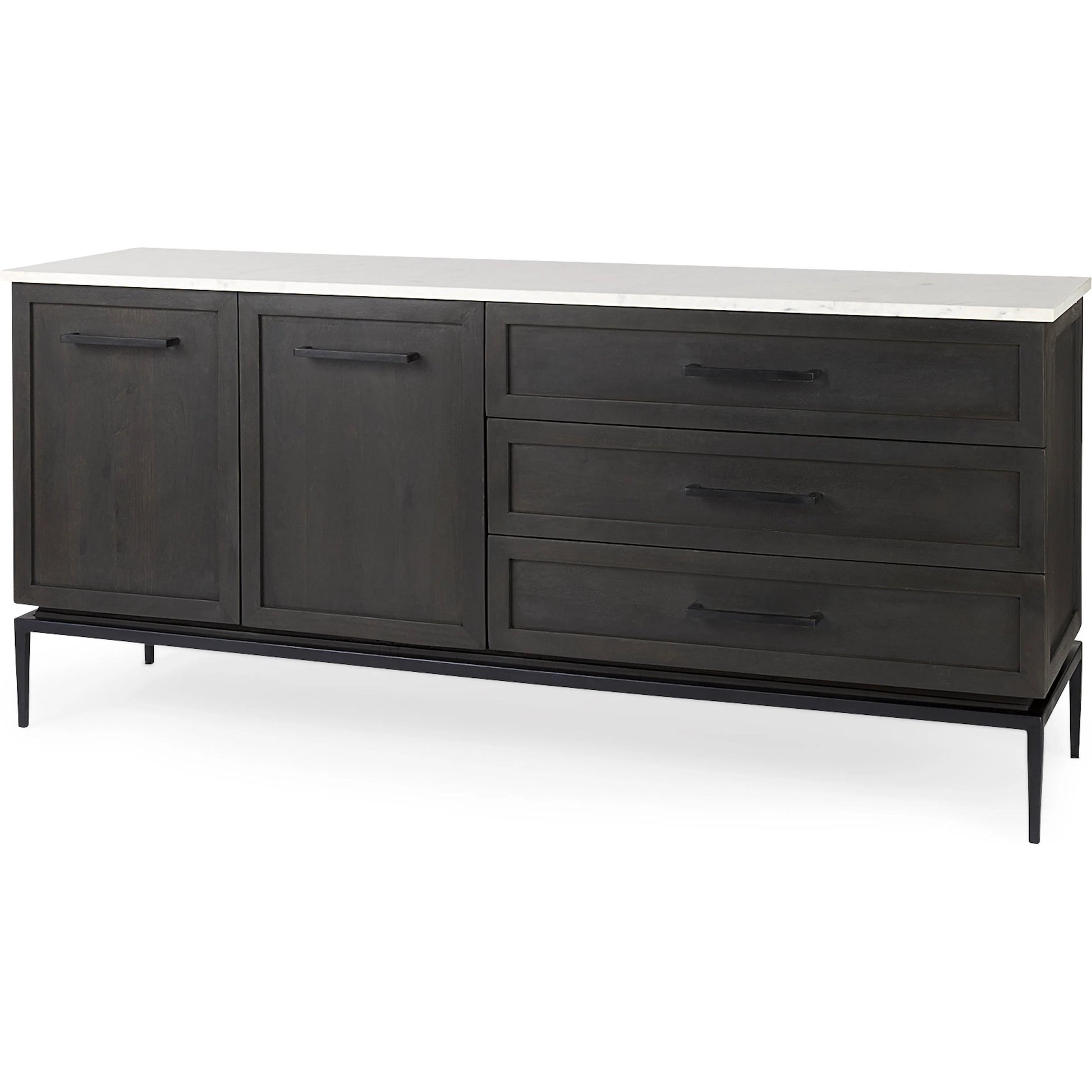 Divina Sideboard by Mercana in black. Made from solid wood in a modern style.