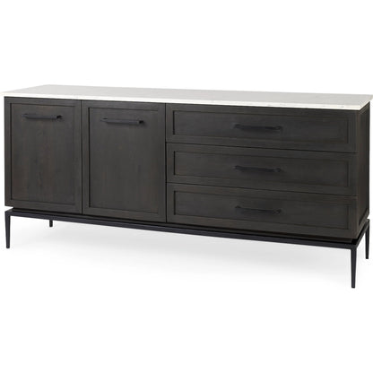 Divina Sideboard by Mercana in black. Made from solid wood in a modern style.