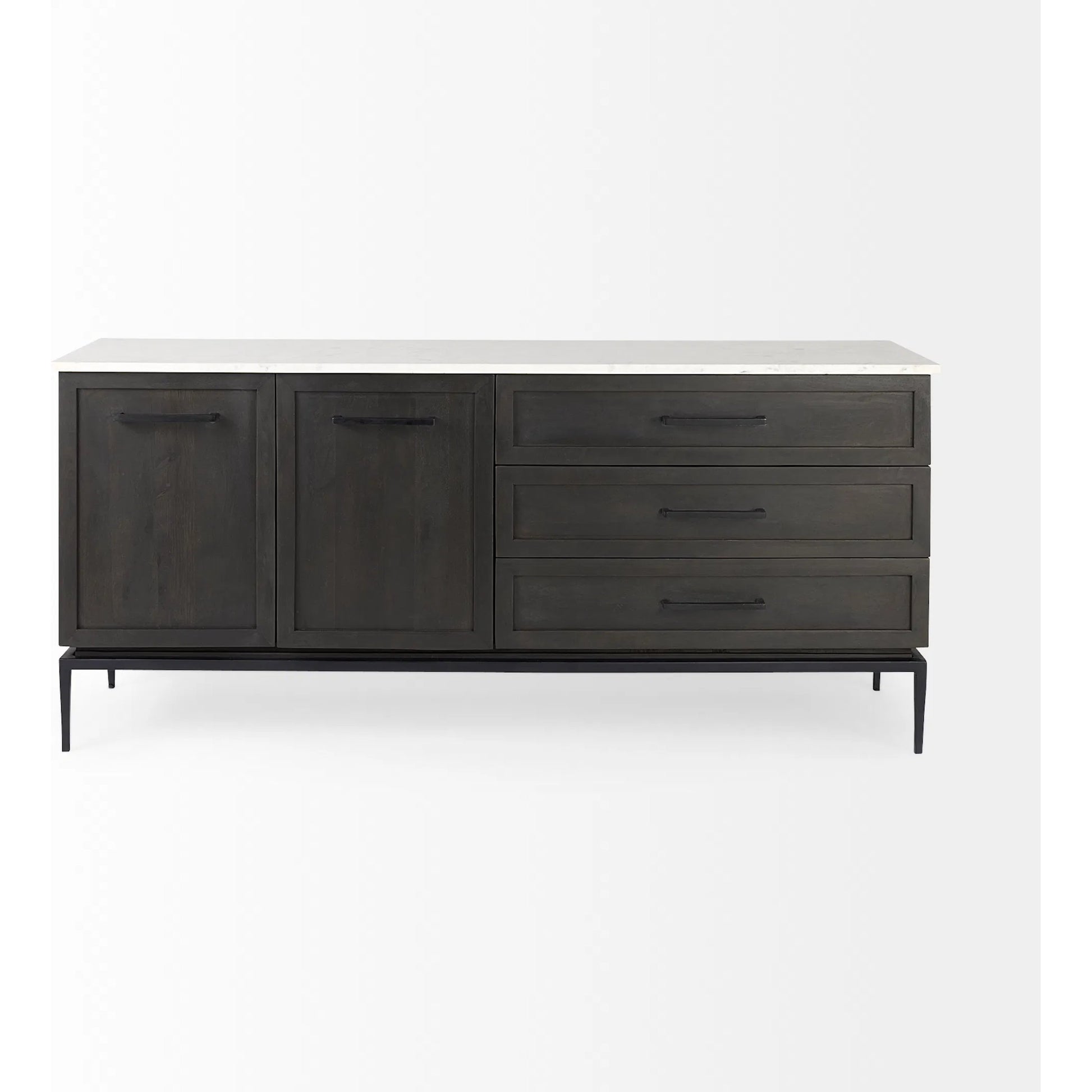 Divina Sideboard by Mercana in black. Made from solid wood in a modern style.