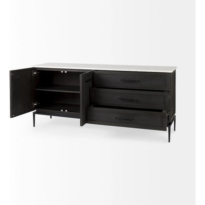 Divina Sideboard by Mercana in black. Made from solid wood in a modern style.