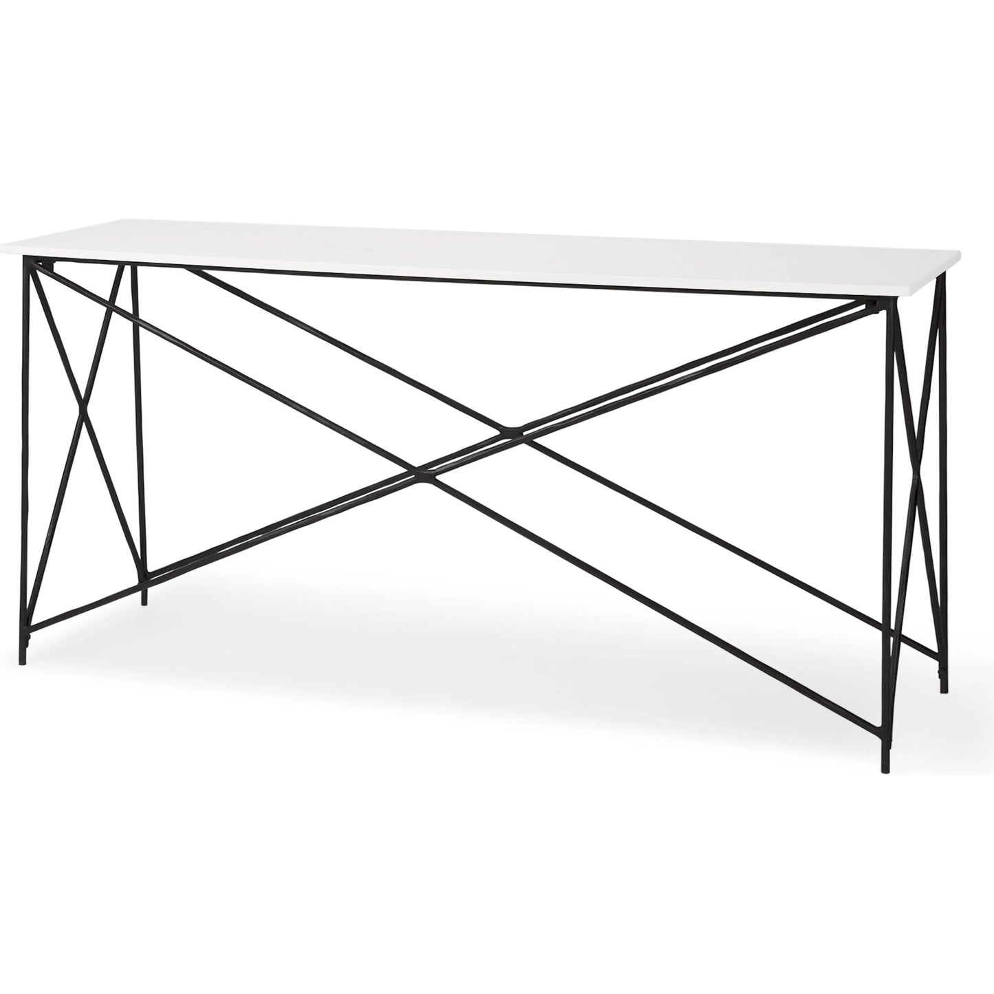 008 SI-2369478 | Primary Silo | Lorlei Console Table by Mercana in black. Made from iron in a transitional style.
