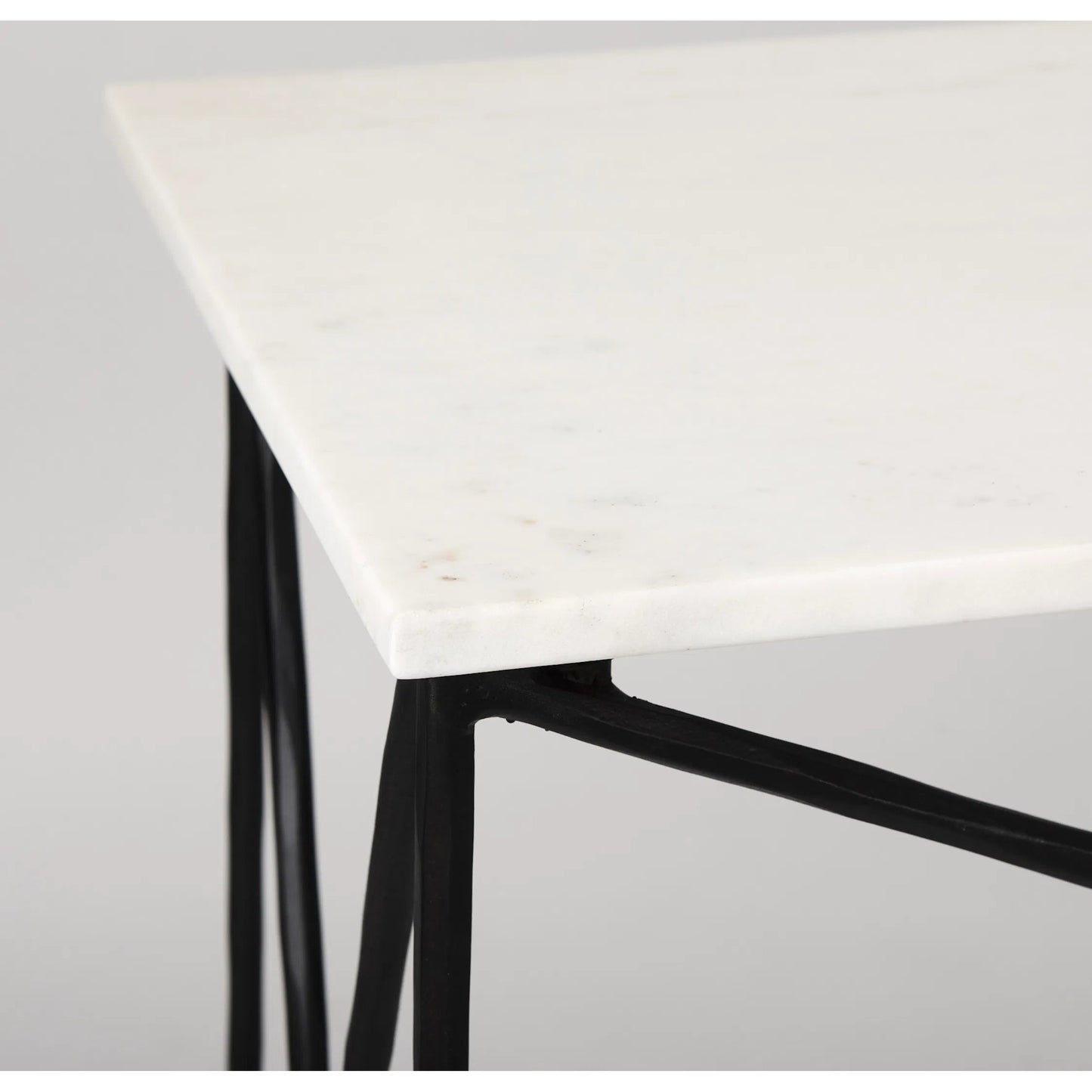 012 SI-2369478 | Closeup | Lorlei Console Table by Mercana in black. Made from iron in a transitional style.