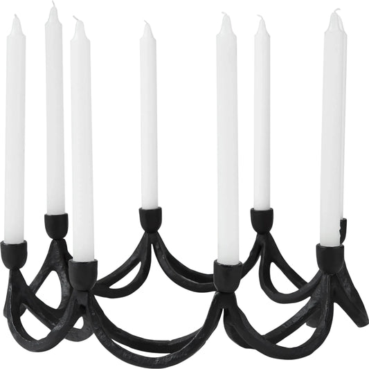 Seraph Candle Holder by Mercana in black. Made from metal in a unique style.