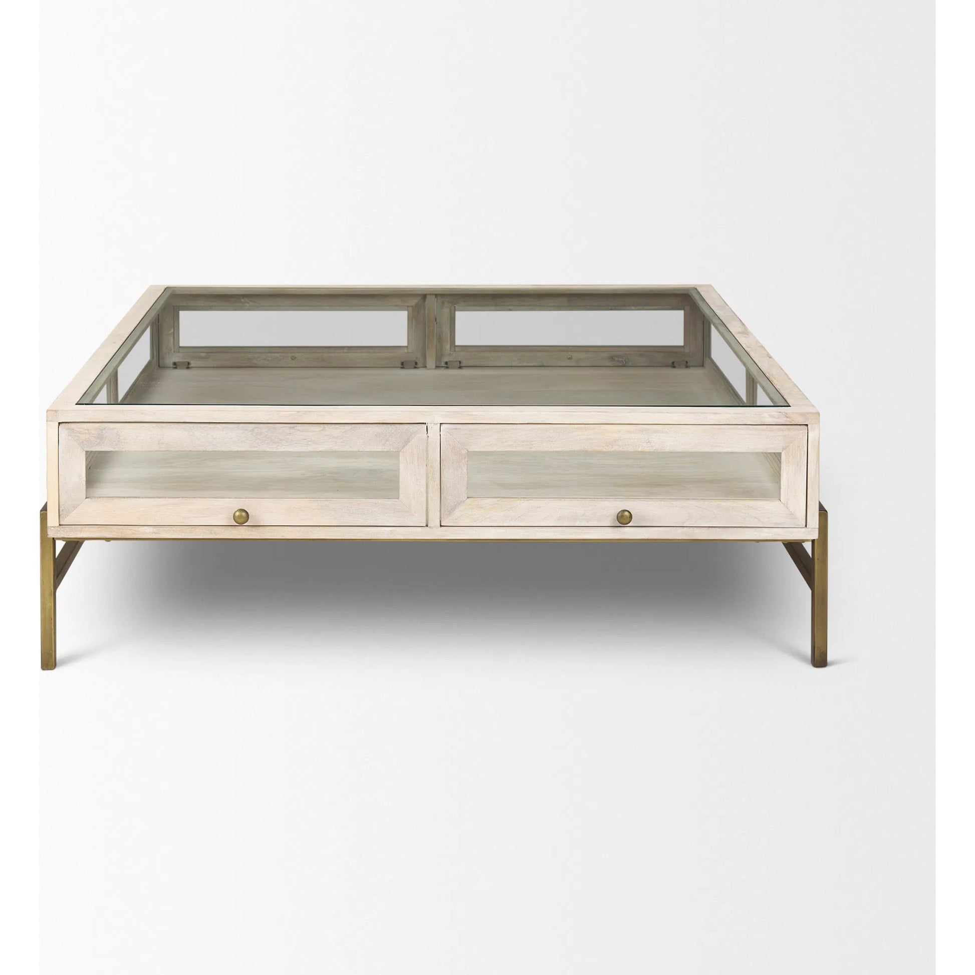 Arelius Square Coffee Table by Mercana. Made from solid wood in a transitional style.