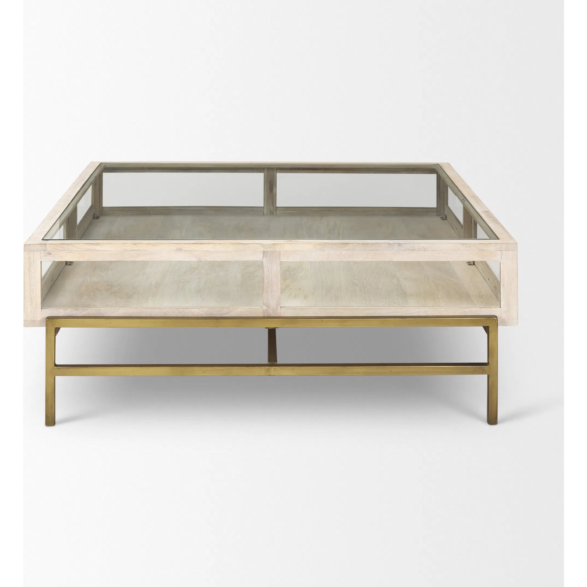 Arelius Square Coffee Table by Mercana. Made from solid wood in a transitional style.