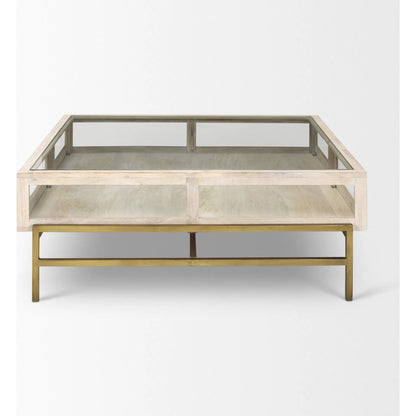 Arelius Square Coffee Table by Mercana. Made from solid wood in a transitional style.