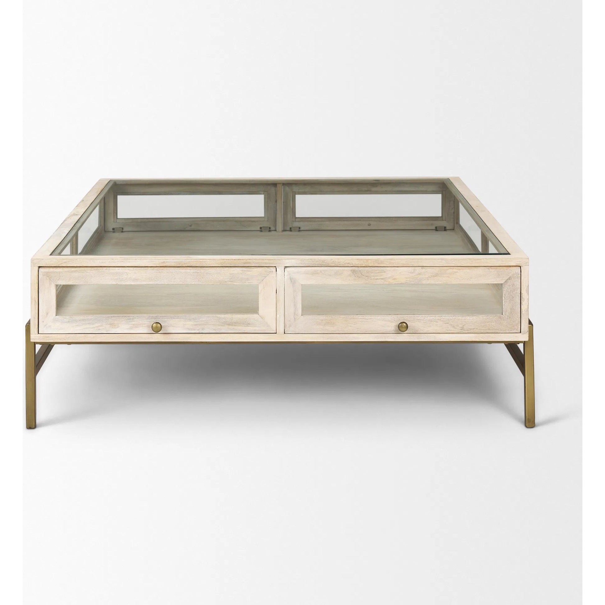 Arelius Square Coffee Table by Mercana. Made from solid wood in a transitional style.