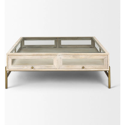 Arelius Square Coffee Table by Mercana. Made from solid wood in a transitional style.
