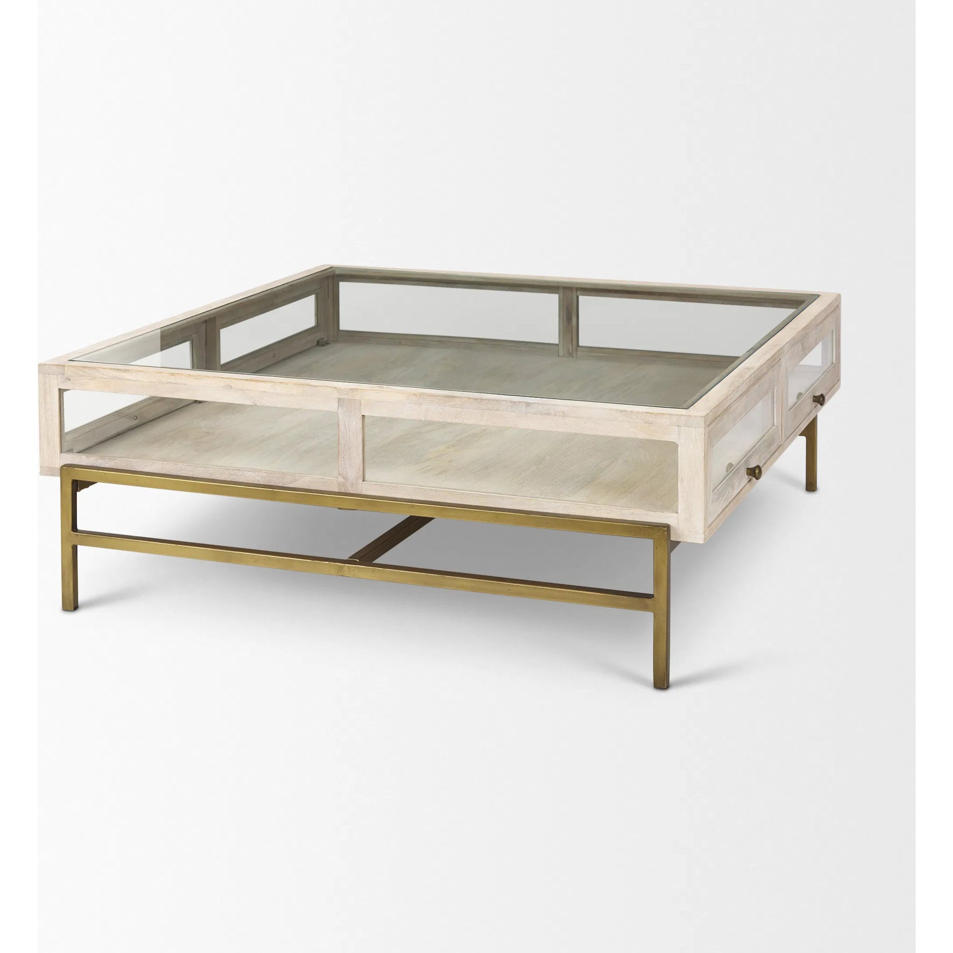 Arelius Square Coffee Table by Mercana. Made from solid wood in a transitional style.
