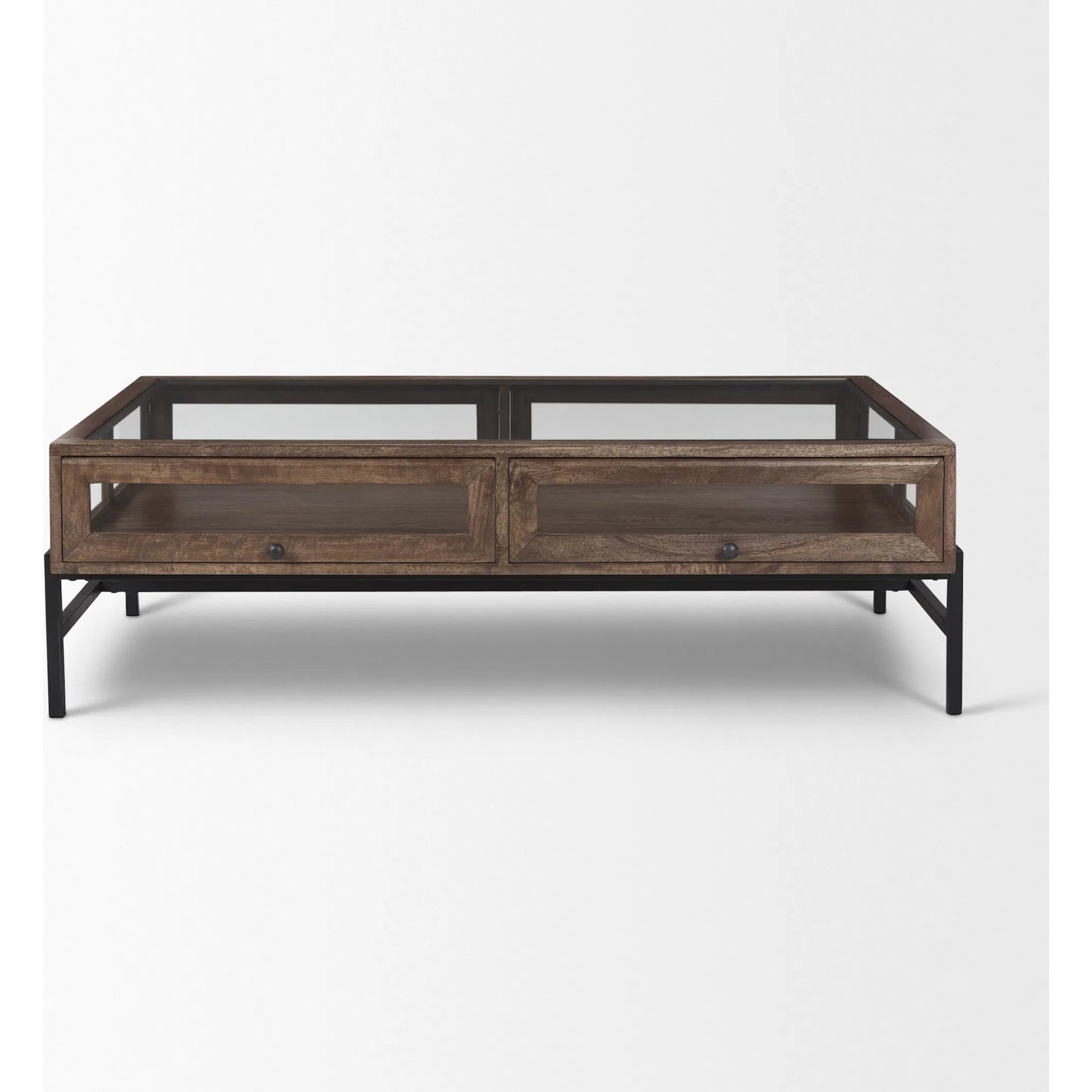 Arelius Rectangular Coffee Table by Mercana. Made from solid wood in a modern style.