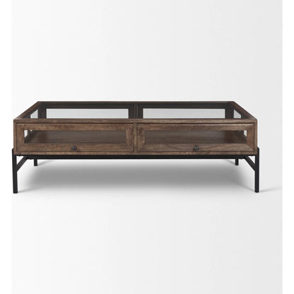 Arelius Rectangular Coffee Table by Mercana. Made from solid wood in a modern style.