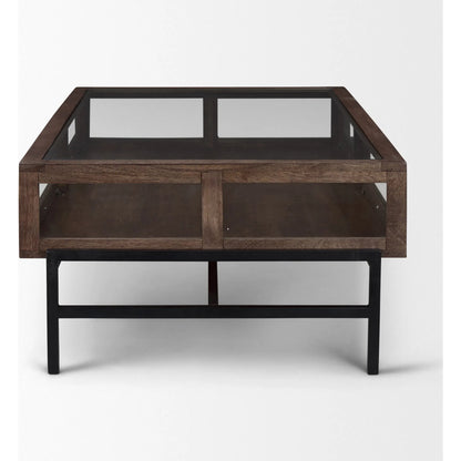 Arelius Rectangular Coffee Table by Mercana. Made from solid wood in a modern style.