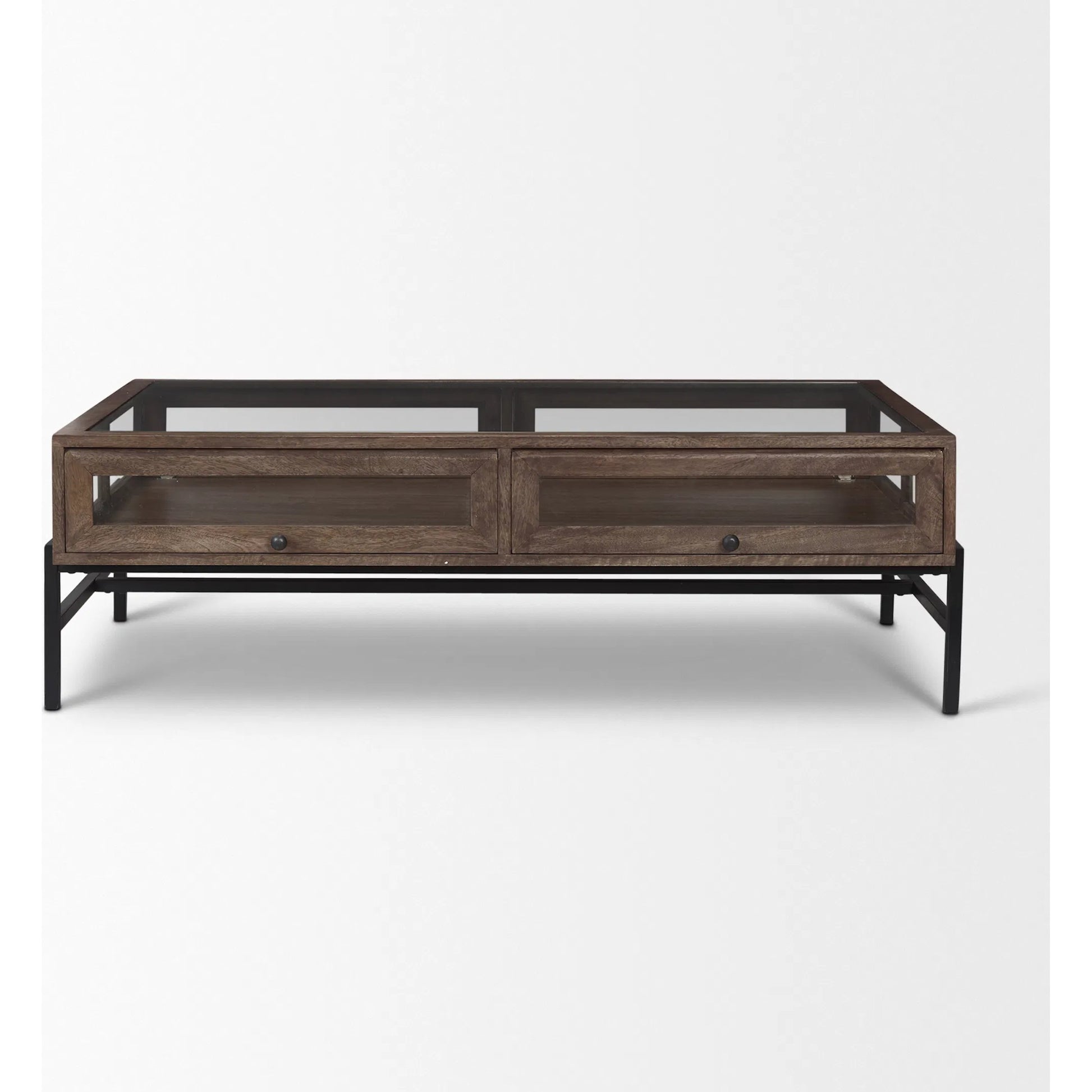 Arelius Rectangular Coffee Table by Mercana. Made from solid wood in a modern style.