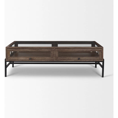Arelius Rectangular Coffee Table by Mercana. Made from solid wood in a modern style.