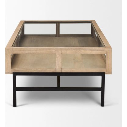 Arelius Rectangular Coffee Table by Mercana. Made from solid wood in a modern style.