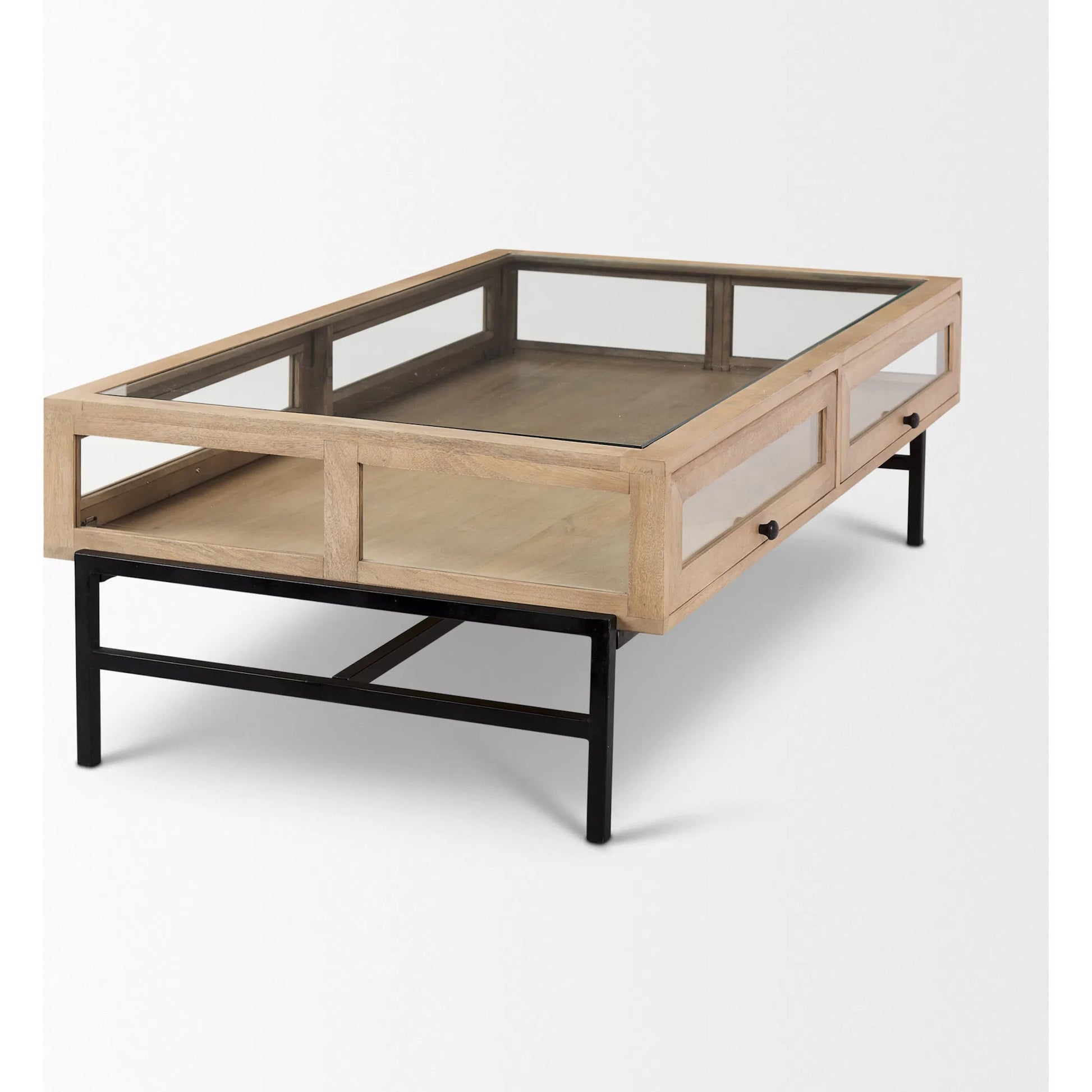 Arelius Rectangular Coffee Table by Mercana. Made from solid wood in a modern style.