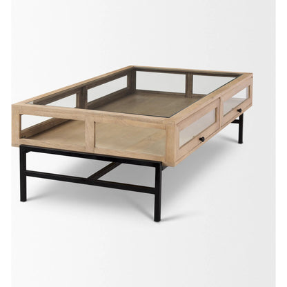 Arelius Rectangular Coffee Table by Mercana. Made from solid wood in a modern style.