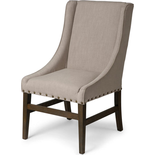 Kensington Dining Chair by Mercana in cream. Made from unique in a transitional style.