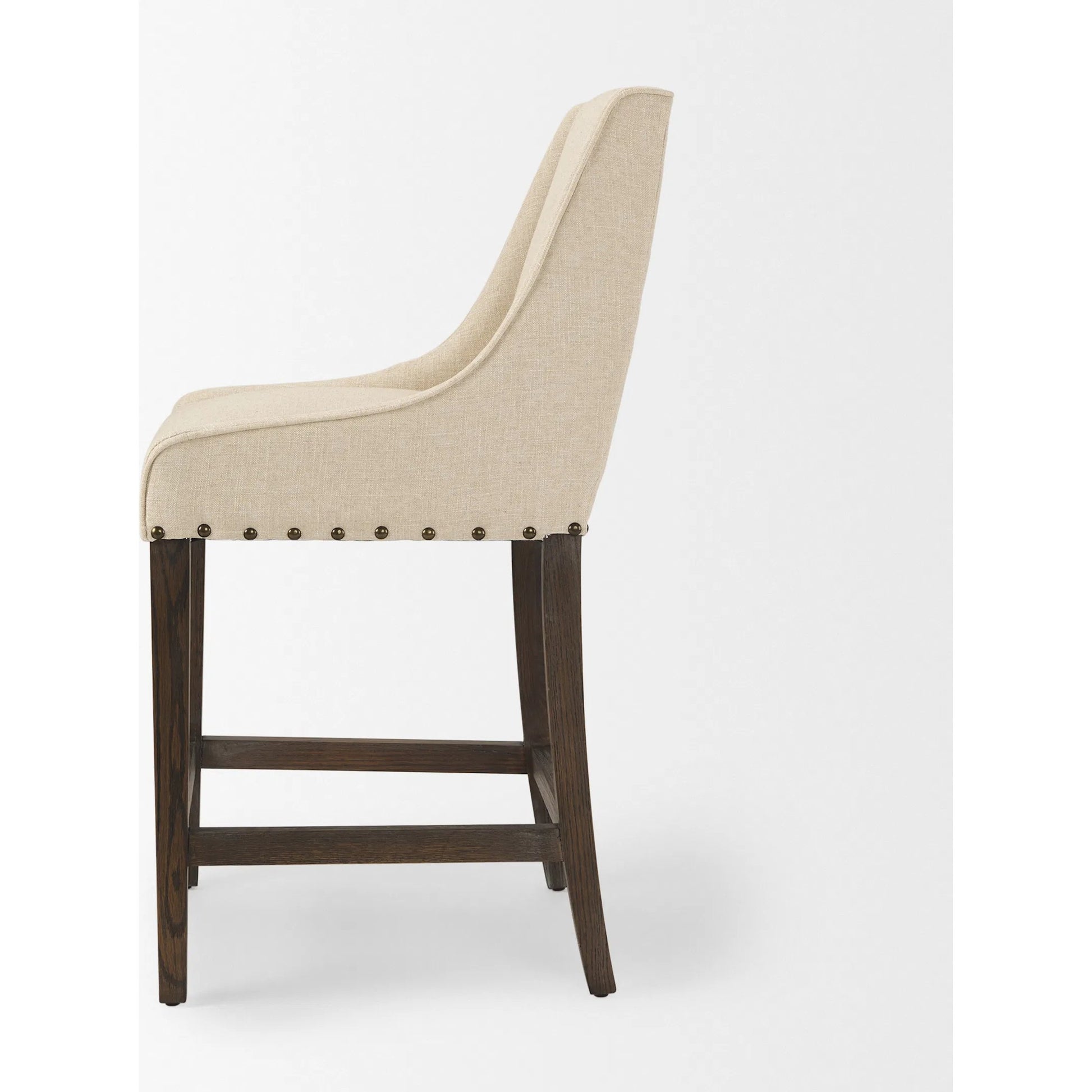 Kensington Counter Stool by Mercana in cream. Made from wood in a unique style.