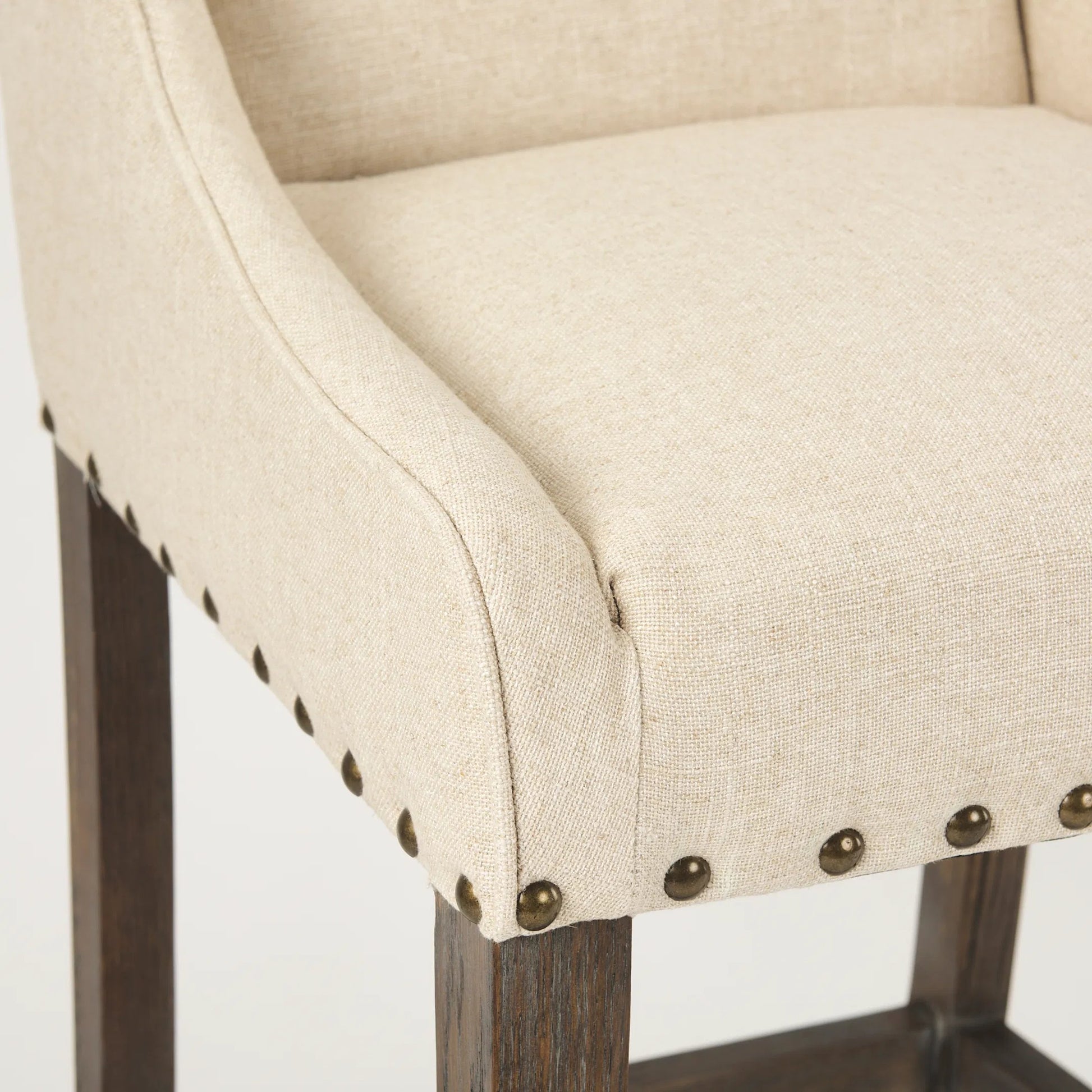 Kensington Counter Stool by Mercana in cream. Made from wood in a unique style.