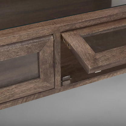 Arelius Rectangular Coffee Table by Mercana. Made from solid wood in a modern style.