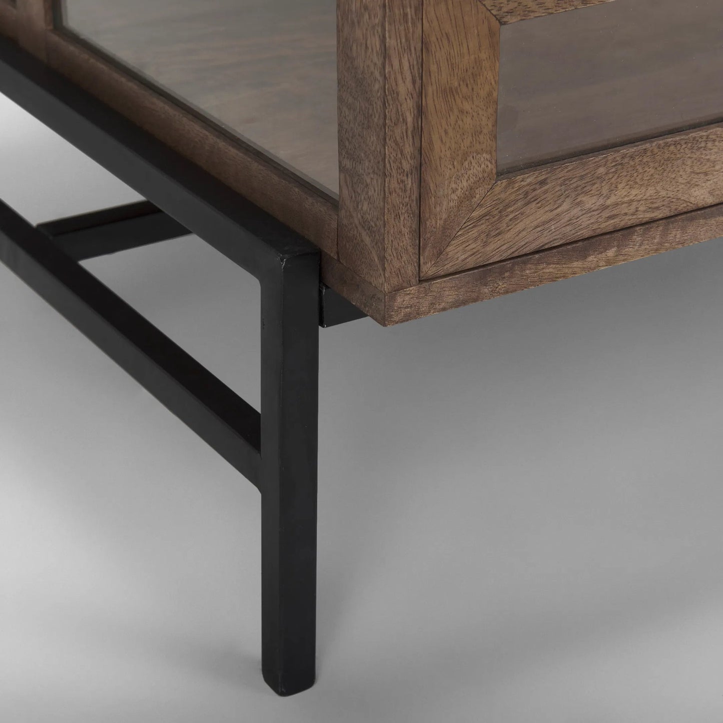 049 SI-2369737 | Closeup | Arelius Rectangular Coffee Table by Mercana. Made from solid wood in a modern style.