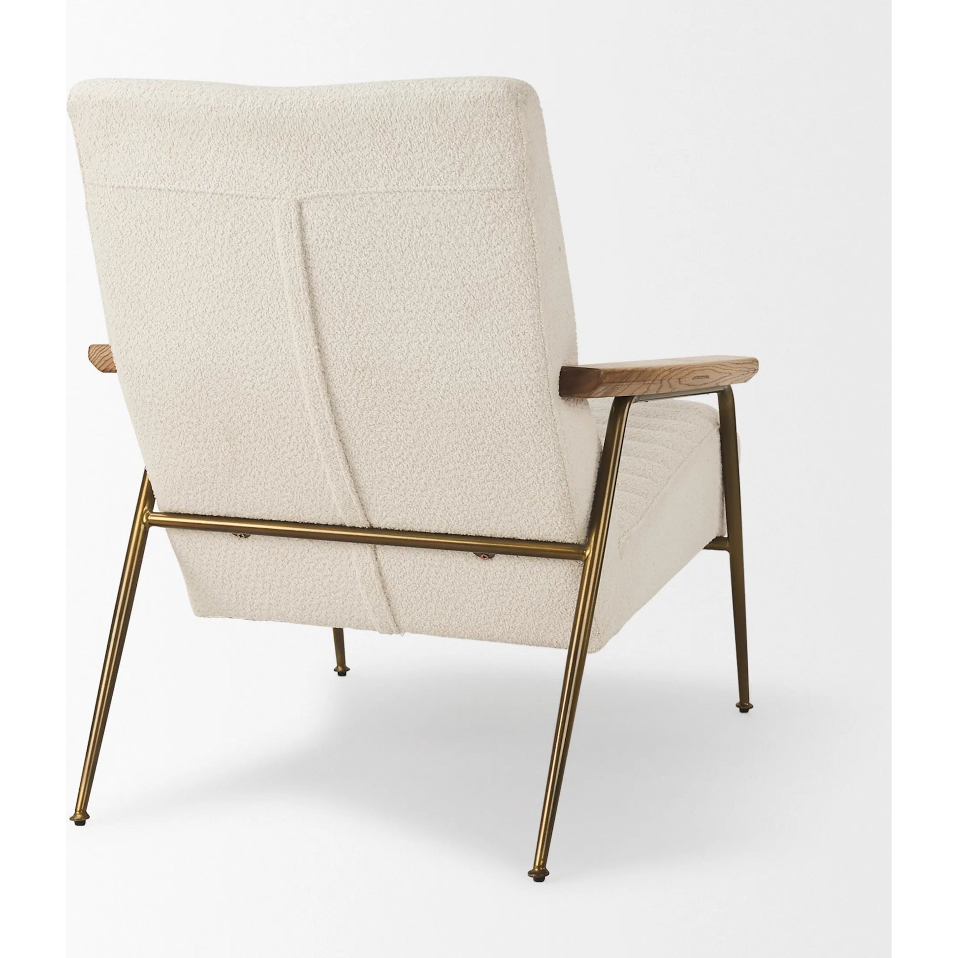Grosjean Upholstered Accent Chair by Mercana in cream. Made from fabric in a transitional style.