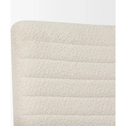 Grosjean Upholstered Accent Chair by Mercana in cream. Made from fabric in a transitional style.