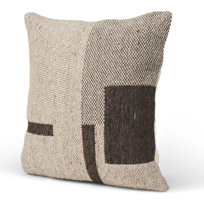 Kyle Square Pillow Cover by Mercana in brown. Made from wool blend in a unique style.