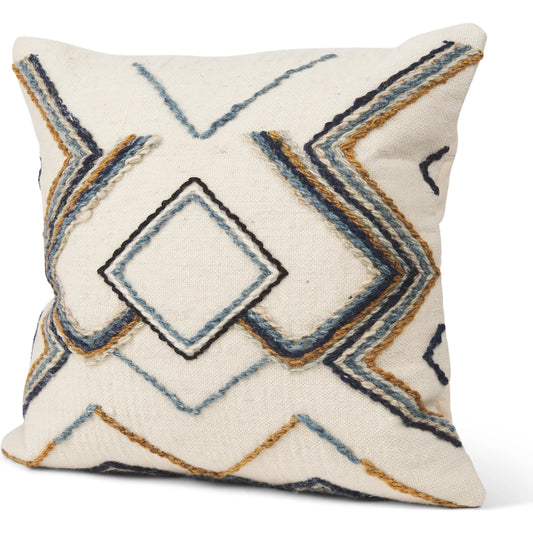 Kitt Square Pillow Cover by Mercana in black. Made from cotton blend in a rustic style.