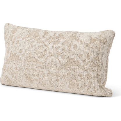 Khloe Lumbar Pillow Cover by Mercana in gray. Made from chenille in a traditional style.