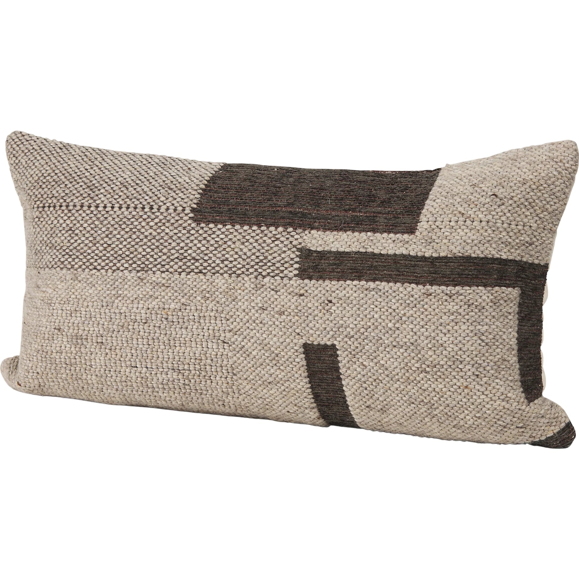 Kyle Lumbar Pillow Cover by Mercana in beige. Made from wool blend in a unique style.