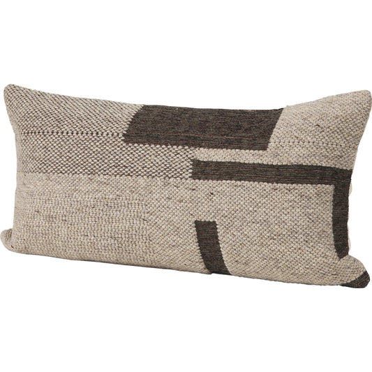 Kyle Lumbar Pillow Cover by Mercana in beige. Made from wool blend in a unique style.