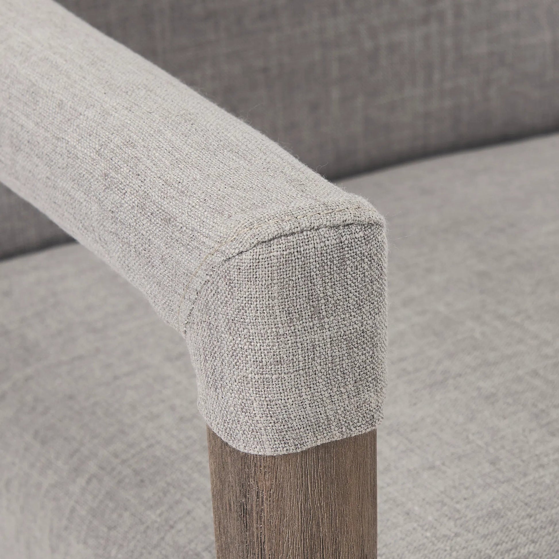 Palisades Dining Chair by Mercana in cream, light brown. Made from wood, fabric in a modern style.