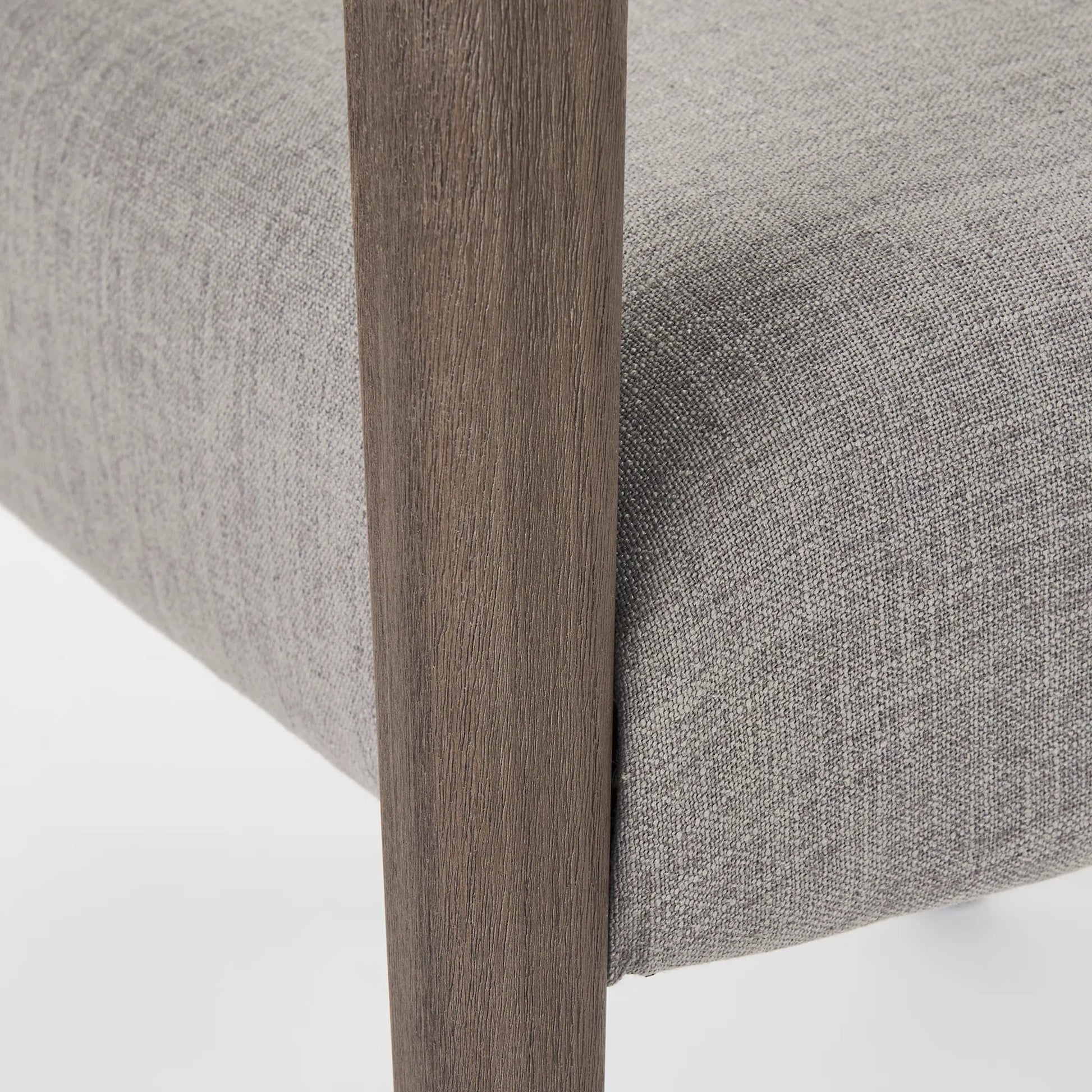 Palisades Dining Chair by Mercana in cream, light brown. Made from wood, fabric in a modern style.