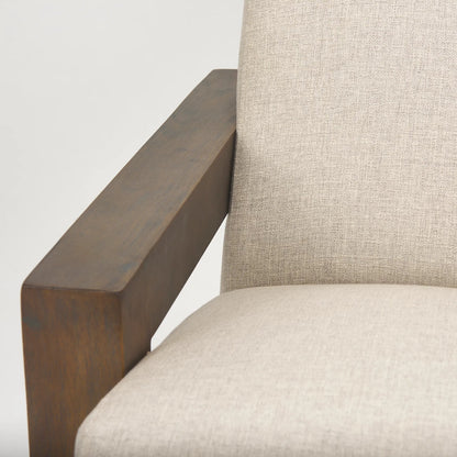 Sovereign Accent Chair by Mercana in cream, brown. Made from fabric in a transitional style.