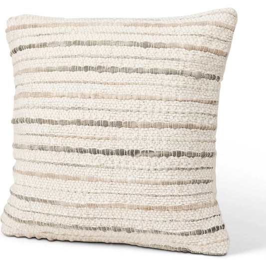 Kodi Square Pillow Cover by Mercana in cream. Made from cotton blend in a unique style.