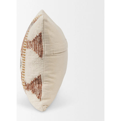 Kenzie Lumbar Pillow Cover by Mercana in blue. Made from cotton blend in a rustic style.