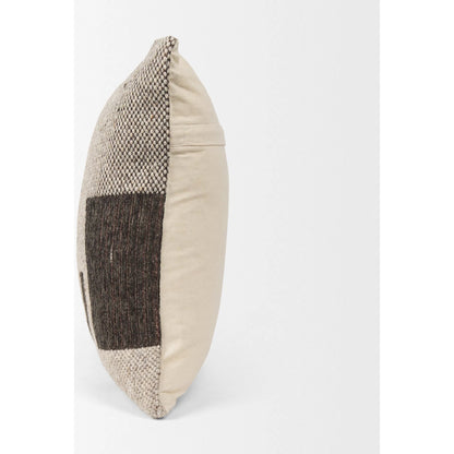 Kyle Square Pillow Cover by Mercana in brown. Made from wool blend in a unique style.