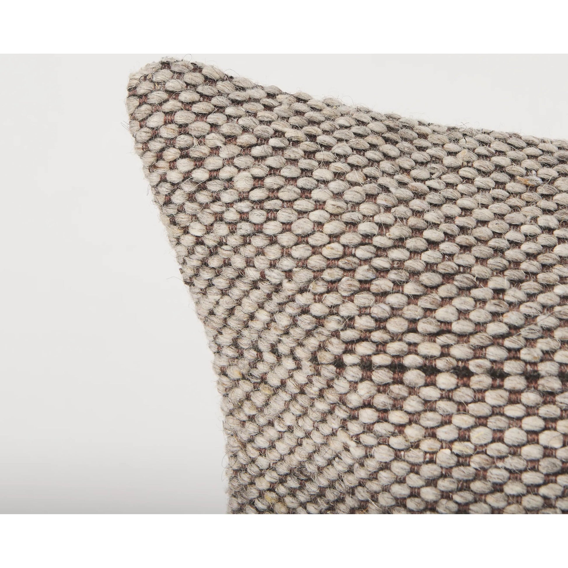 Kyle Lumbar Pillow Cover by Mercana in beige. Made from wool blend in a unique style.