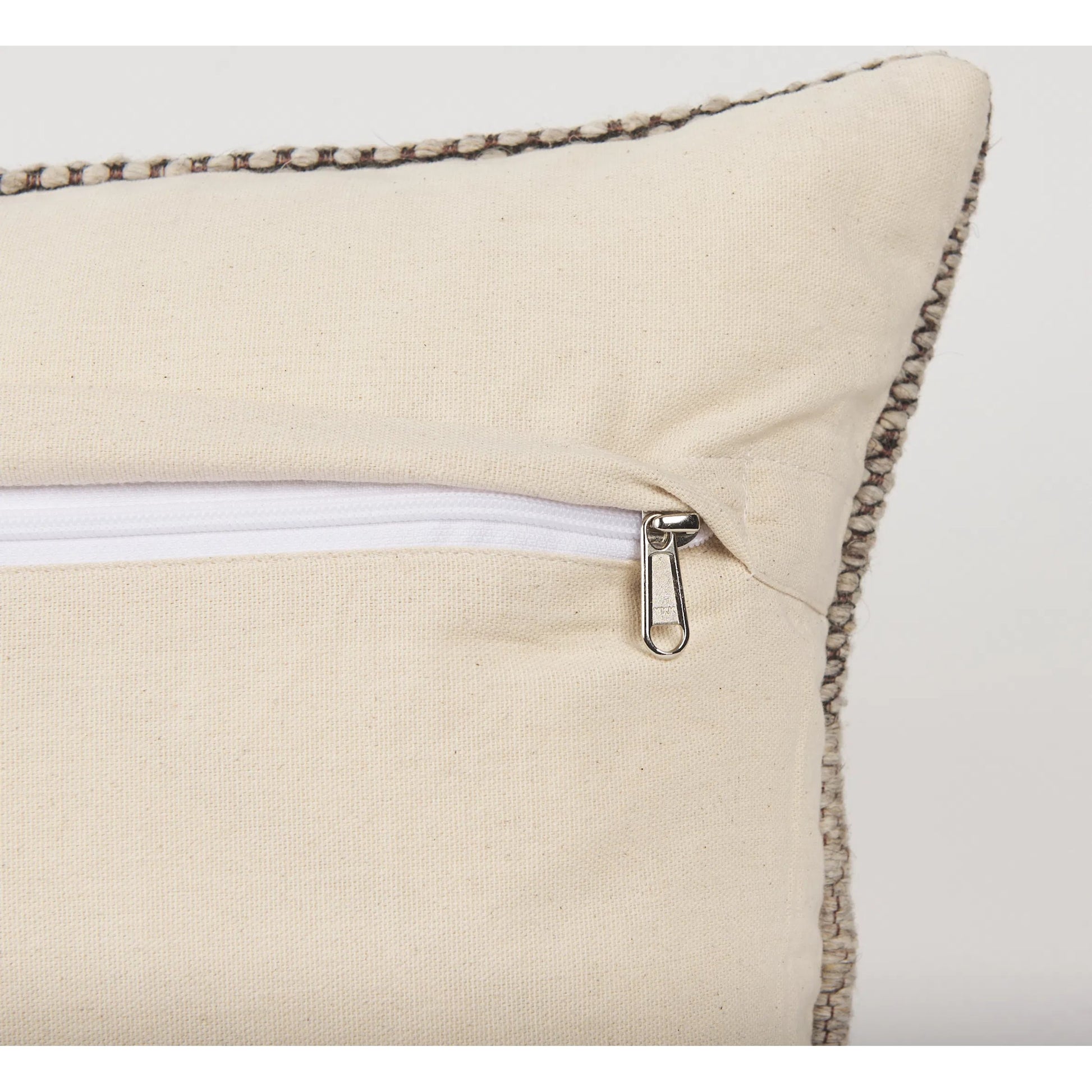 Kyle Lumbar Pillow Cover by Mercana in beige. Made from wool blend in a unique style.