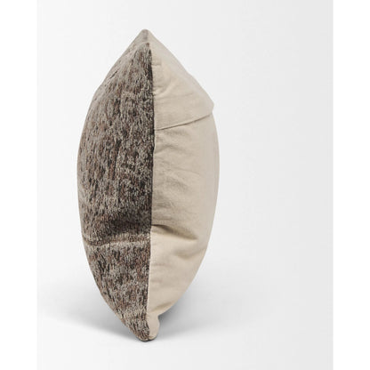 Khloe Lumbar Pillow Cover by Mercana in gray. Made from chenille in a traditional style.