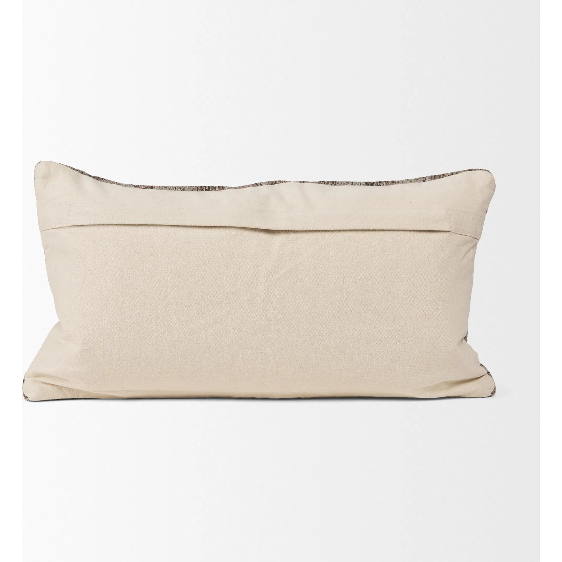 Khloe Lumbar Pillow Cover by Mercana in gray. Made from chenille in a traditional style.