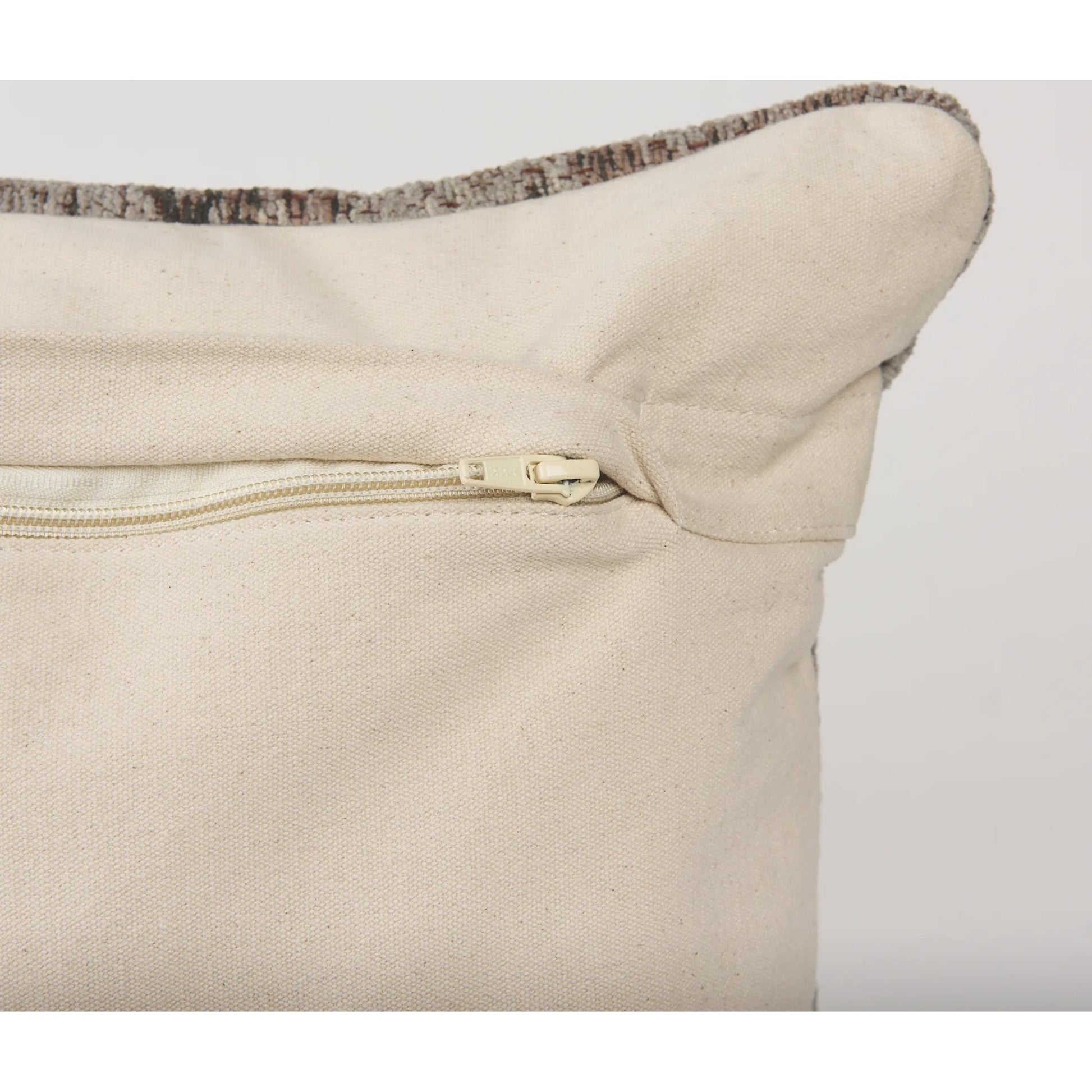 Khloe Lumbar Pillow Cover by Mercana in gray. Made from chenille in a traditional style.