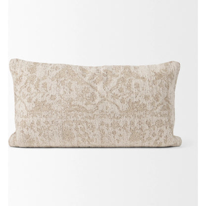 Khloe Lumbar Pillow Cover by Mercana in gray. Made from chenille in a traditional style.