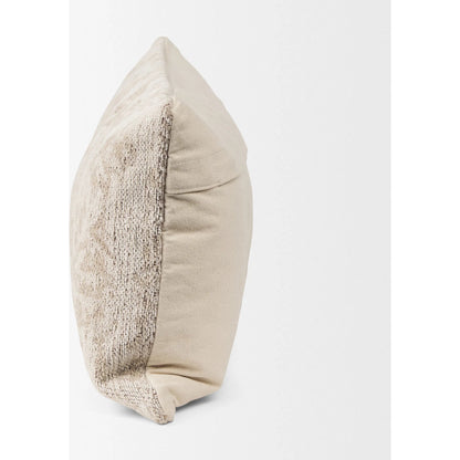 Khloe Lumbar Pillow Cover by Mercana in gray. Made from chenille in a traditional style.
