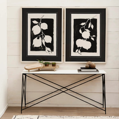 Lorlei Console Table by Mercana in black. Made from iron in a unique style.