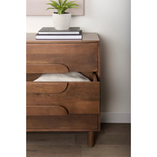 Astrid Accent Cabinet by Mercana in medium brown. Made from solid wood in a unique style.
